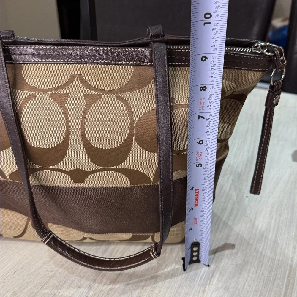 Coach Brown and Tan Medium Tote Bag